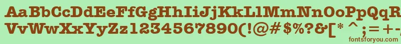 Шрифт AmericanTypewriterBoldBt – коричневые шрифты на зелёном фоне