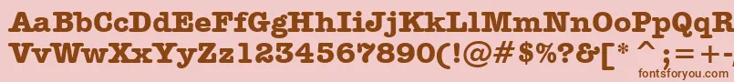 フォントAmericanTypewriterBoldBt – ピンクの背景に茶色のフォント