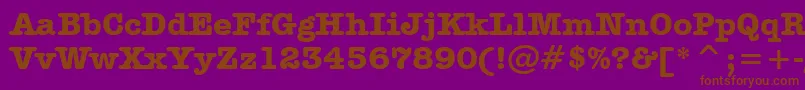 AmericanTypewriterBoldBt-Schriftart – Braune Schriften auf violettem Hintergrund