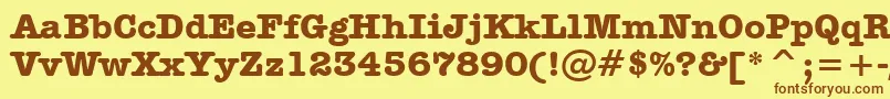 AmericanTypewriterBoldBt-fontti – ruskeat fontit keltaisella taustalla
