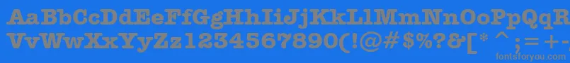 フォントAmericanTypewriterBoldBt – 青い背景に灰色の文字
