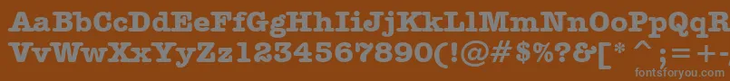 AmericanTypewriterBoldBt Font – Gray Fonts on Brown Background