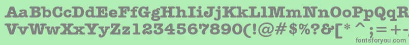 フォントAmericanTypewriterBoldBt – 緑の背景に灰色の文字