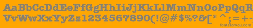 Czcionka AmericanTypewriterBoldBt – szare czcionki na pomarańczowym tle