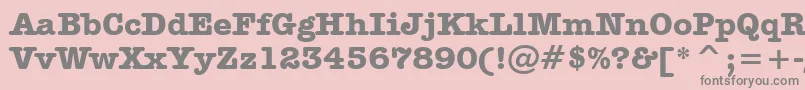 AmericanTypewriterBoldBt-fontti – harmaat kirjasimet vaaleanpunaisella taustalla