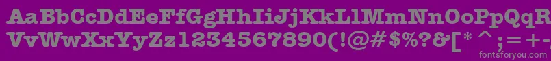 AmericanTypewriterBoldBt-fontti – harmaat kirjasimet violetilla taustalla