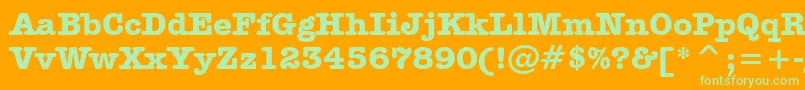 AmericanTypewriterBoldBt Font – Green Fonts on Orange Background