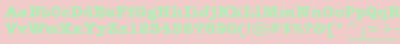 フォントAmericanTypewriterBoldBt – ピンクの背景に緑の文字