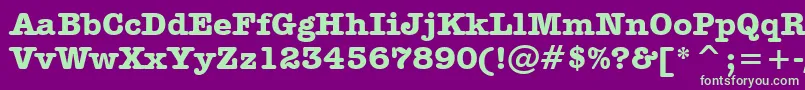 AmericanTypewriterBoldBt Font – Green Fonts on Purple Background