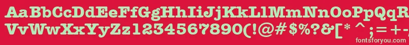 AmericanTypewriterBoldBt Font – Green Fonts on Red Background