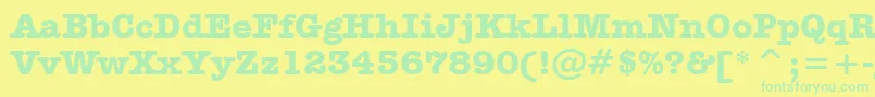 フォントAmericanTypewriterBoldBt – 黄色い背景に緑の文字