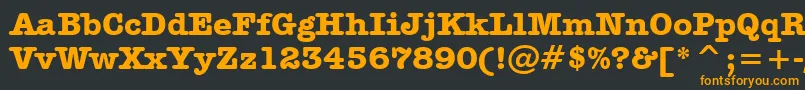 AmericanTypewriterBoldBt Font – Orange Fonts on Black Background