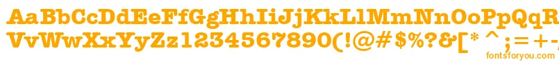 フォントAmericanTypewriterBoldBt – 白い背景にオレンジのフォント