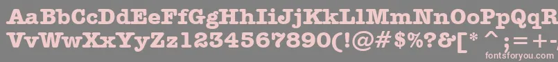 AmericanTypewriterBoldBt-fontti – vaaleanpunaiset fontit harmaalla taustalla