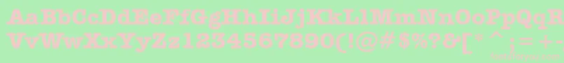 AmericanTypewriterBoldBt-fontti – vaaleanpunaiset fontit vihreällä taustalla