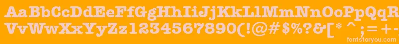 AmericanTypewriterBoldBt-fontti – vaaleanpunaiset fontit oranssilla taustalla