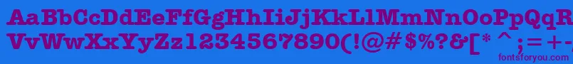 AmericanTypewriterBoldBt Font – Purple Fonts on Blue Background