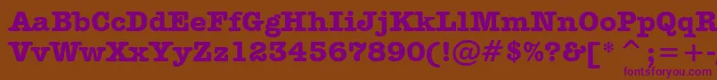 AmericanTypewriterBoldBt-fontti – violetit fontit ruskealla taustalla