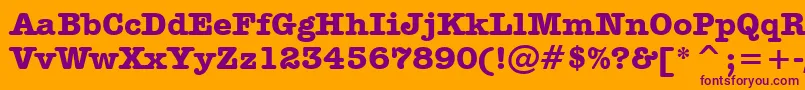 AmericanTypewriterBoldBt-Schriftart – Violette Schriften auf orangefarbenem Hintergrund