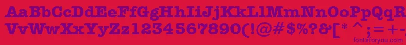 AmericanTypewriterBoldBt-fontti – violetit fontit punaisella taustalla