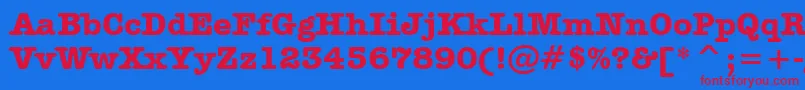 AmericanTypewriterBoldBt-fontti – punaiset fontit sinisellä taustalla