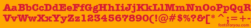フォントAmericanTypewriterBoldBt – オレンジの背景に赤い文字