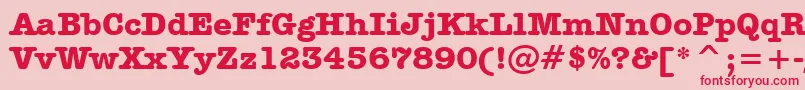 AmericanTypewriterBoldBt-fontti – punaiset fontit vaaleanpunaisella taustalla
