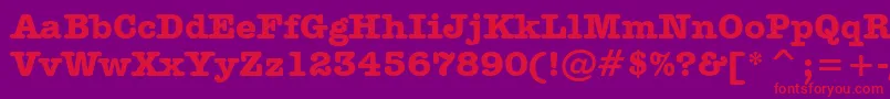 フォントAmericanTypewriterBoldBt – 紫の背景に赤い文字