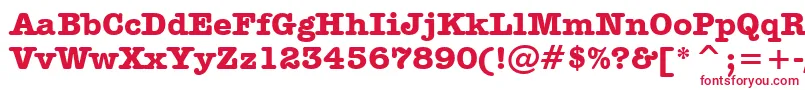 フォントAmericanTypewriterBoldBt – 白い背景に赤い文字