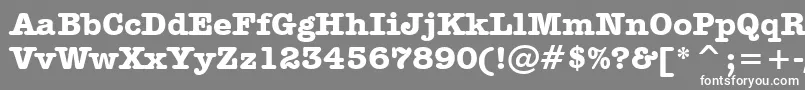 AmericanTypewriterBoldBt-fontti – valkoiset fontit harmaalla taustalla