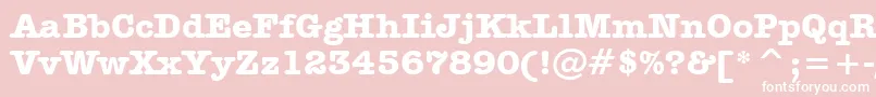 AmericanTypewriterBoldBt-fontti – valkoiset fontit vaaleanpunaisella taustalla