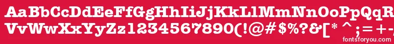 AmericanTypewriterBoldBt-fontti – valkoiset fontit punaisella taustalla