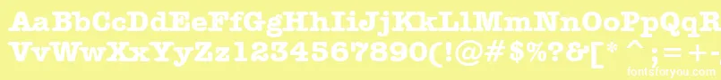 フォントAmericanTypewriterBoldBt – 黄色い背景に白い文字