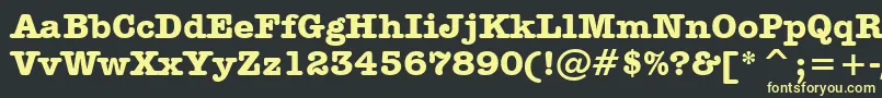AmericanTypewriterBoldBt-fontti – keltaiset fontit mustalla taustalla