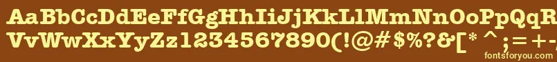 AmericanTypewriterBoldBt Font – Yellow Fonts on Brown Background