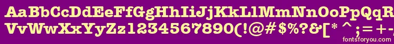 AmericanTypewriterBoldBt-fontti – keltaiset fontit violetilla taustalla