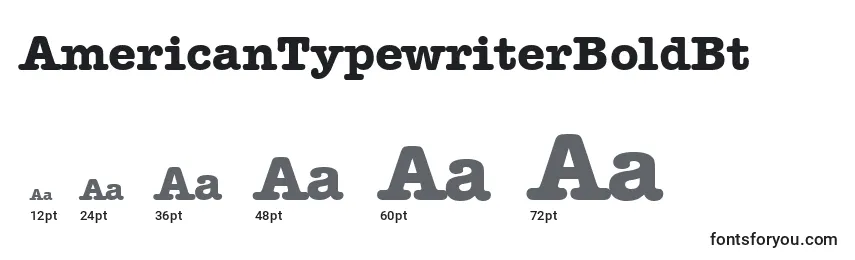 AmericanTypewriterBoldBt Font Sizes