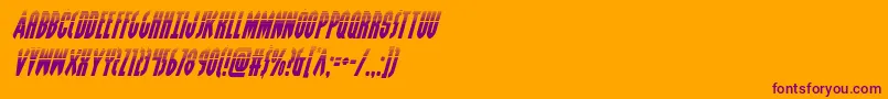 Grendelsmotherhalfital-Schriftart – Violette Schriften auf orangefarbenem Hintergrund