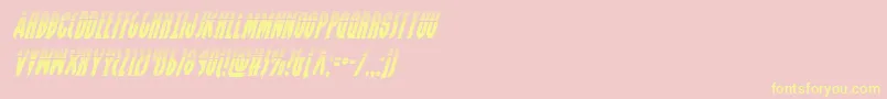 Grendelsmotherhalfital-Schriftart – Gelbe Schriften auf rosa Hintergrund