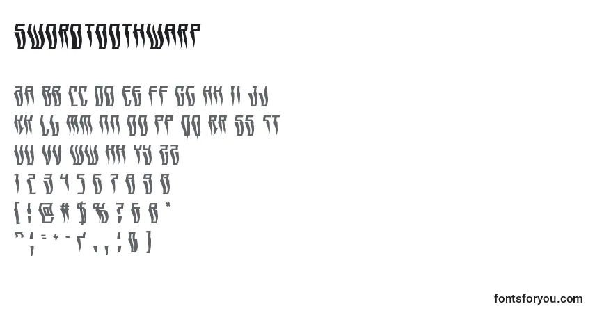 Schriftart Swordtoothwarp – Alphabet, Zahlen, spezielle Symbole