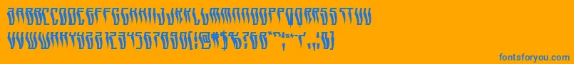 Weitere Informationen zur Swordtoothwarp-Schriftart Swordtoothwarp-Schriftart – Blaue Schriften auf orangefarbenem Hintergrund