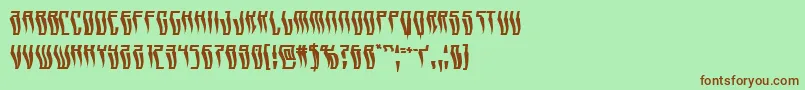 Swordtoothwarp-Schriftart – Braune Schriften auf grünem Hintergrund