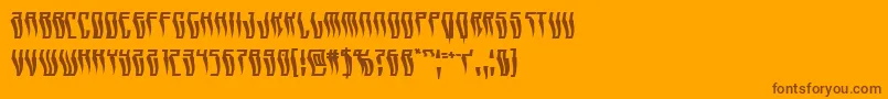Swordtoothwarp-Schriftart – Braune Schriften auf orangefarbenem Hintergrund