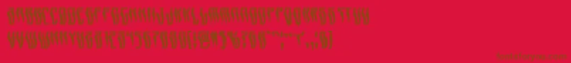 Czcionka Swordtoothwarp – brązowe czcionki na czerwonym tle