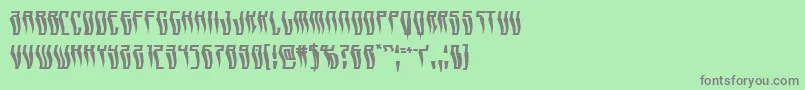 フォントSwordtoothwarp – 緑の背景に灰色の文字