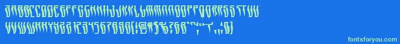 Swordtoothwarp Font – Green Fonts on Blue Background