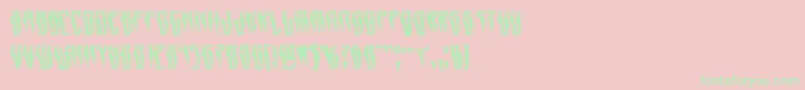Swordtoothwarp-Schriftart – Grüne Schriften auf rosa Hintergrund