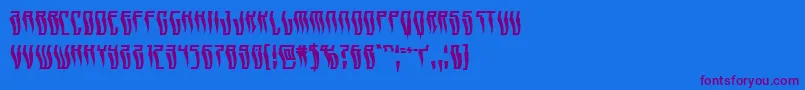 Czcionka Swordtoothwarp – fioletowe czcionki na niebieskim tle