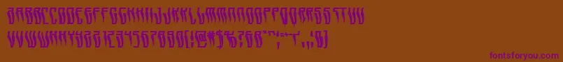 Swordtoothwarp-Schriftart – Violette Schriften auf braunem Hintergrund