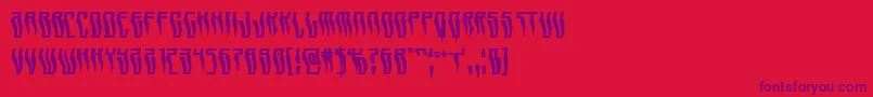 Fonte Swordtoothwarp – fontes roxas em um fundo vermelho